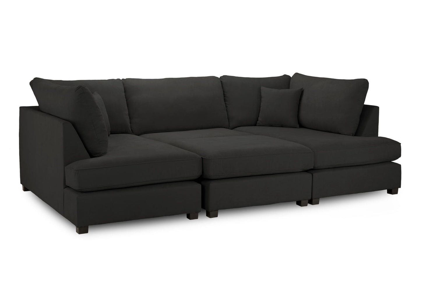 Mini U-Shape High Back Plush Velvet Sofa