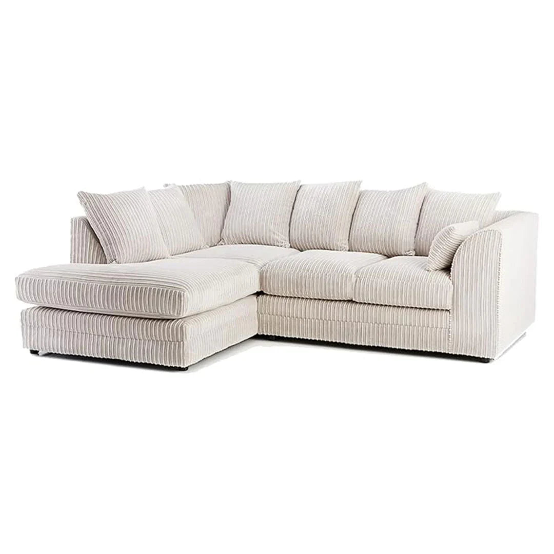 MNS Luxor Fabric Corner Sofa Chocolate | Soft Jumbo Cord 3-4 Seater Corner Sofa
