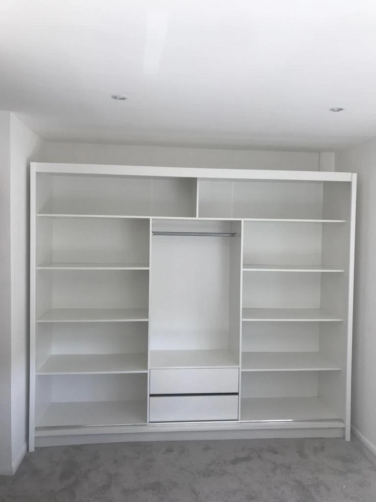 250cm Manhattan Sliding Door Wardrobe (Available in White, Grey or Black)