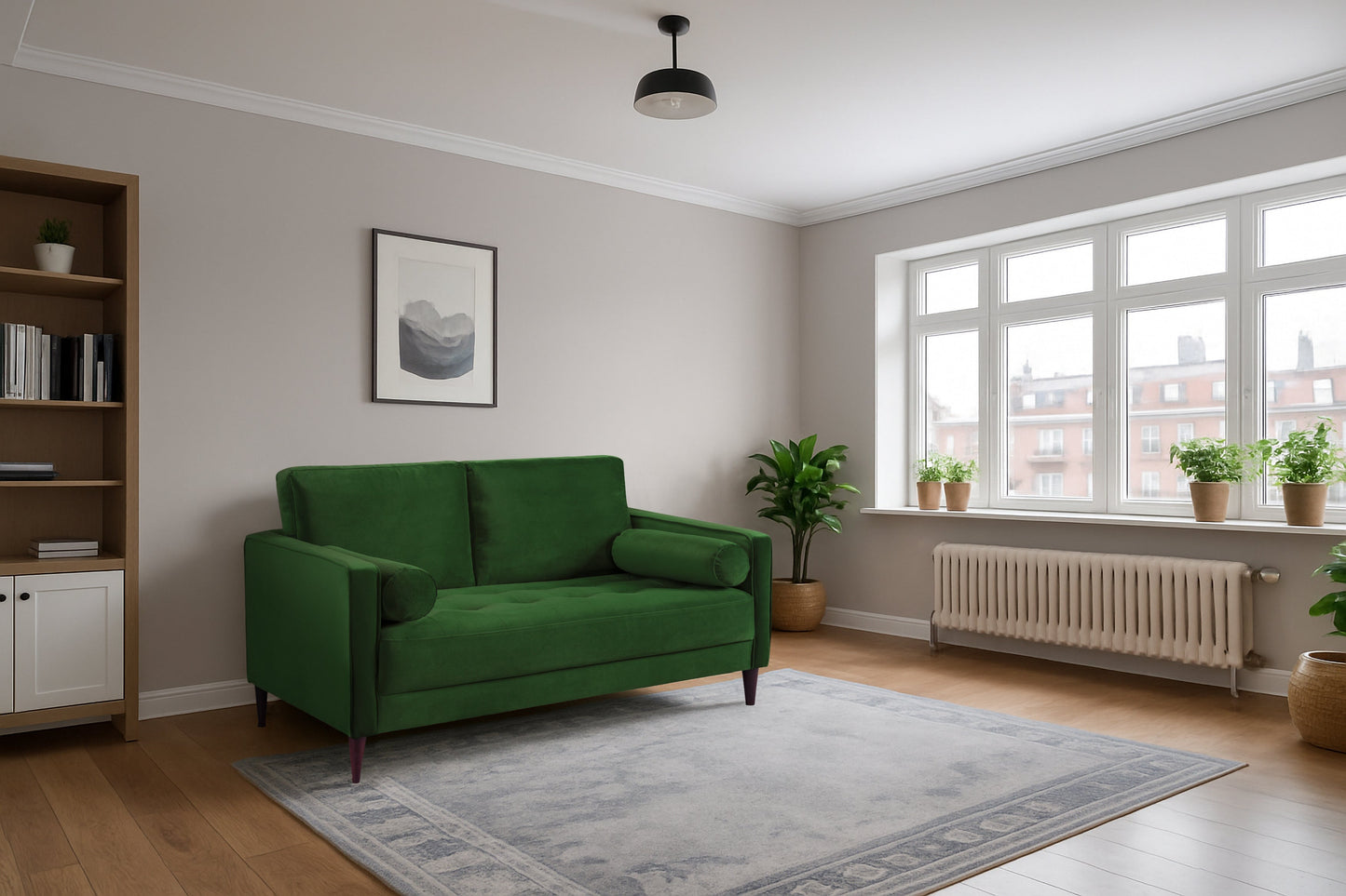 Brooklyn 2 Seat Sofa (available in Plush Velvet Silver, Green, Blue or Beige)