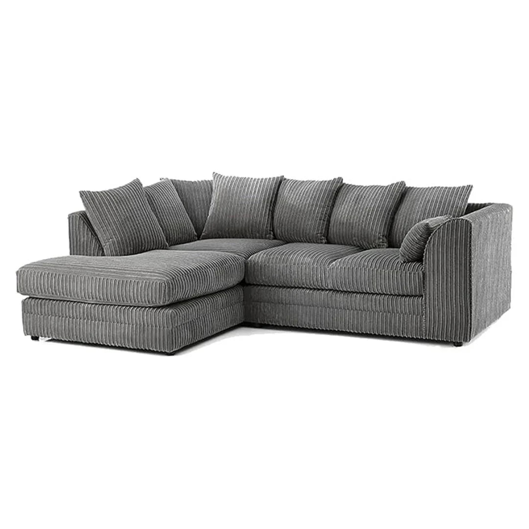 MNS Luxor Fabric Corner Sofa Chocolate | Soft Jumbo Cord 3-4 Seater Corner Sofa