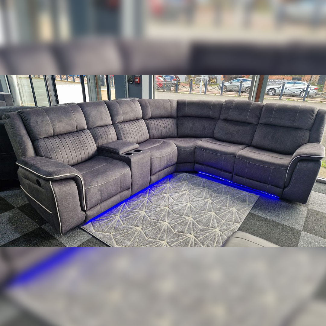 Hannah Electric Corner Sofa Micro Fibre Fabric