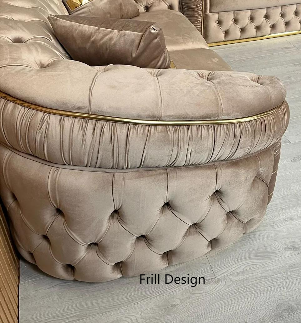 Ambassador Sofa Chesterfield Toronto Metal Trim Fabric