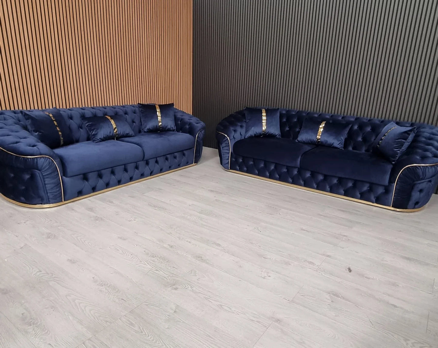 Ambassador Sofa Chesterfield Toronto Metal Trim Fabric