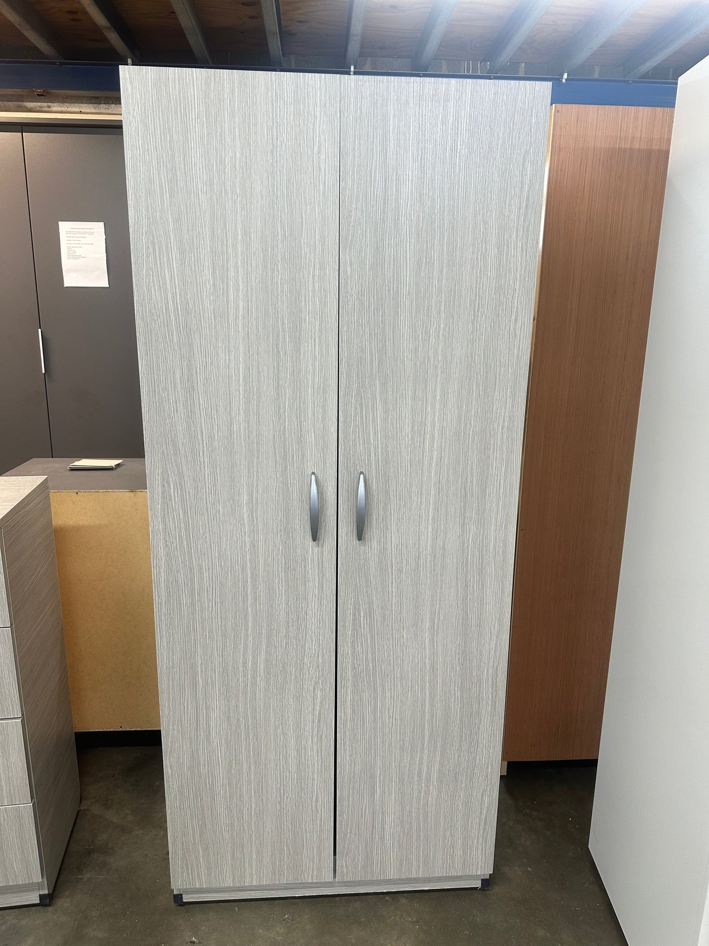 Economy 2 Door Wardrobe (Available in Light Grey, White, Oak or Dark Grey)
