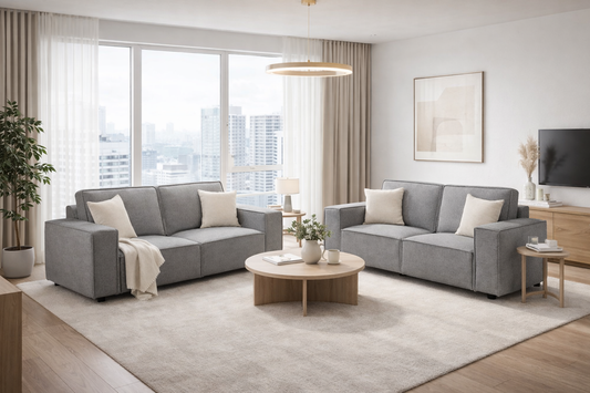 Victoria 3 and 2 Seat Sofa Bundle Deal (Available in Enzo Beige or Grey)