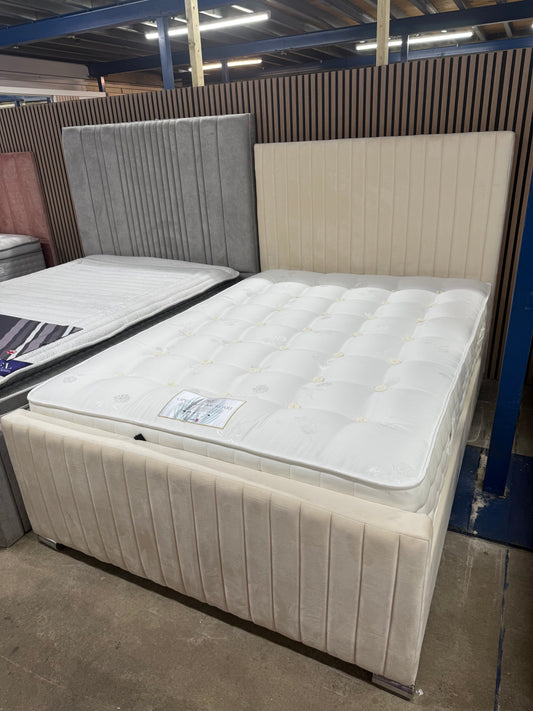 Maya Bed with Storage (Available in Plush Velvet Cream)