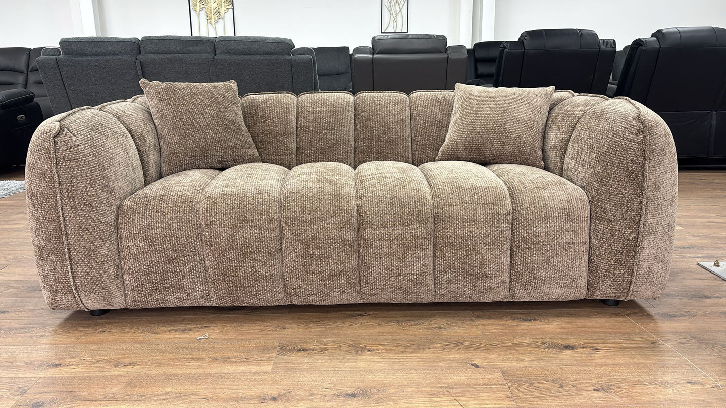 Veneto 3 Seat Sofa (Available in Chenille Olive, Beige, Grey or Brown)