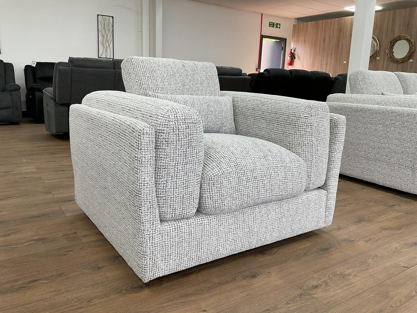 Puglia Armchair Sofa (Available in Tweed Beige or Grey)