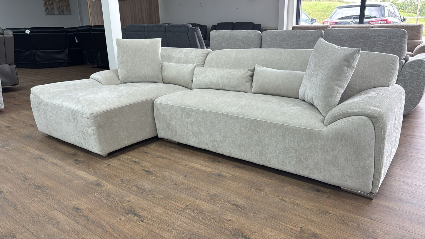 Madrid Corner Sofa (Available in Chenille Charcoal or Ivory)|