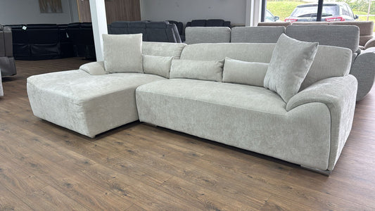 Madrid Corner Sofa (Available in Chenille Charcoal or Ivory)|