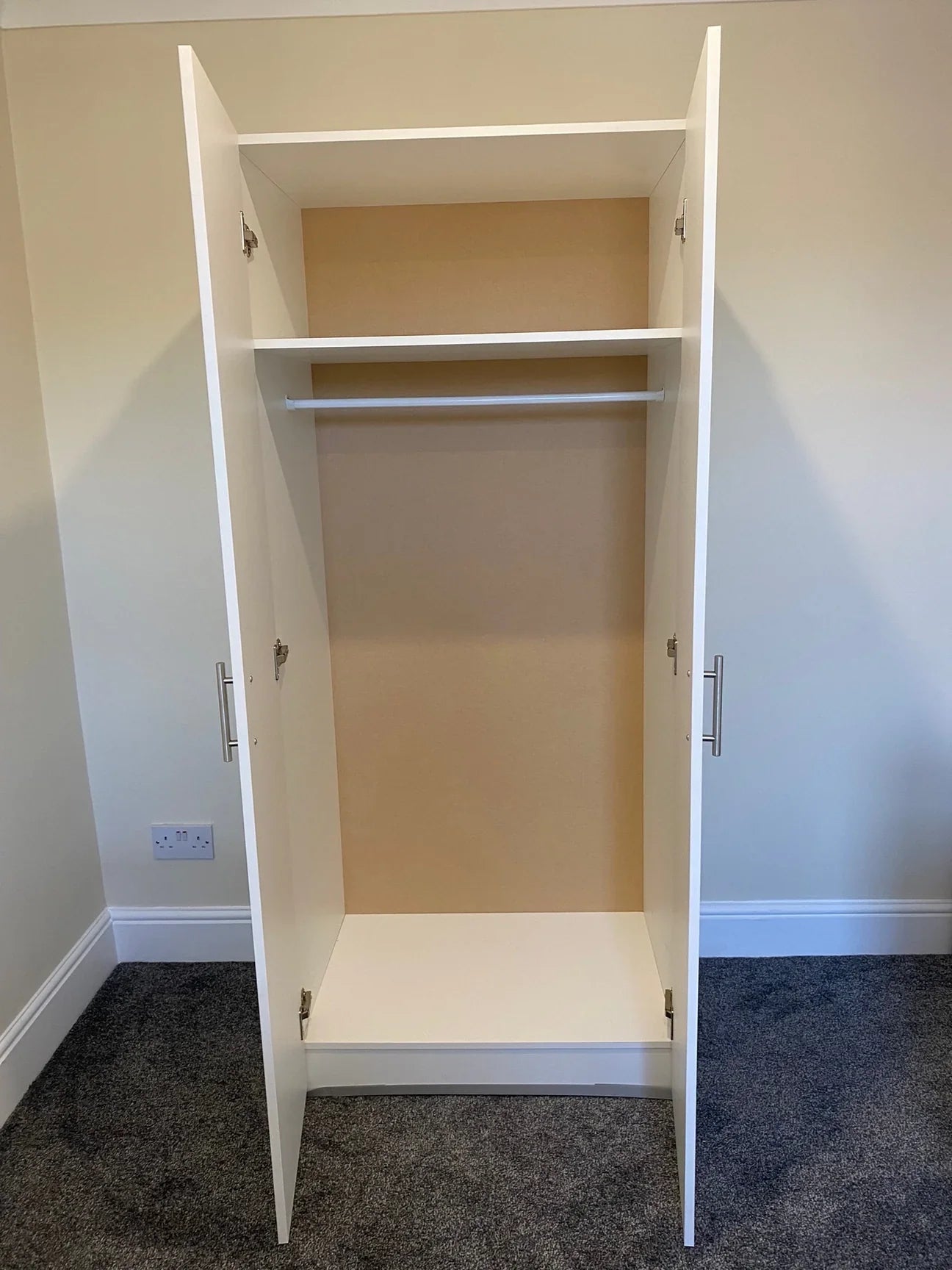 Elemental 2 Door Wardrobe (Available in White or Grey)