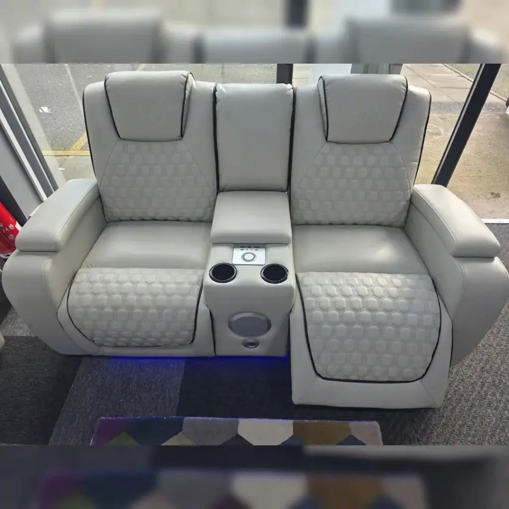 Malaga Leather Electric Recliner Sofa Set With Cupholders – 3+2 Seater Sofa Set