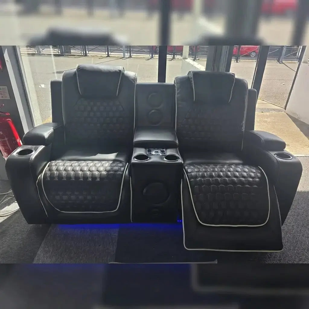 Malaga Leather Electric Recliner Sofa Set With Cupholders – 3+2 Seater Sofa Set