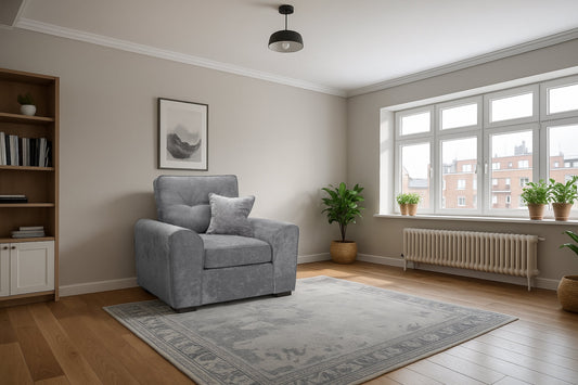 Lucas Armchair Sofa in Grey Chenille