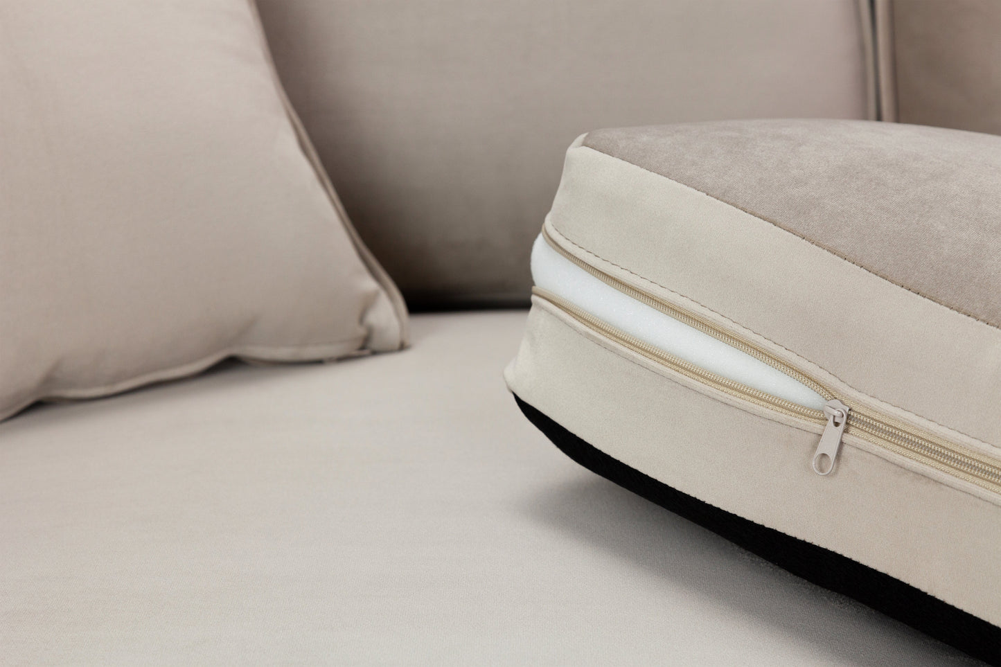 Rupert Armchair Sofa Plush Velvet Beige