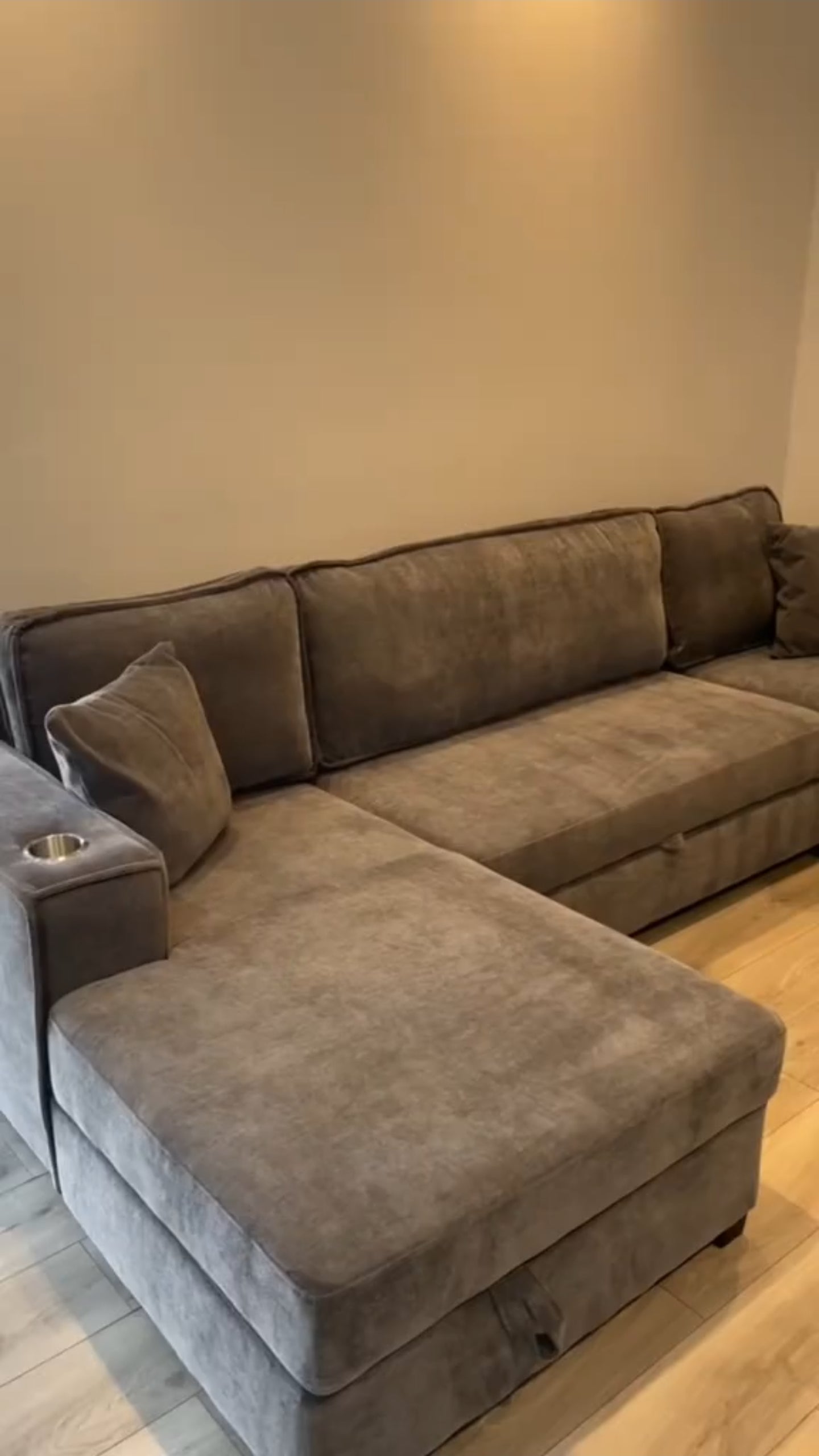 U Shape sofa bed With Cup holder