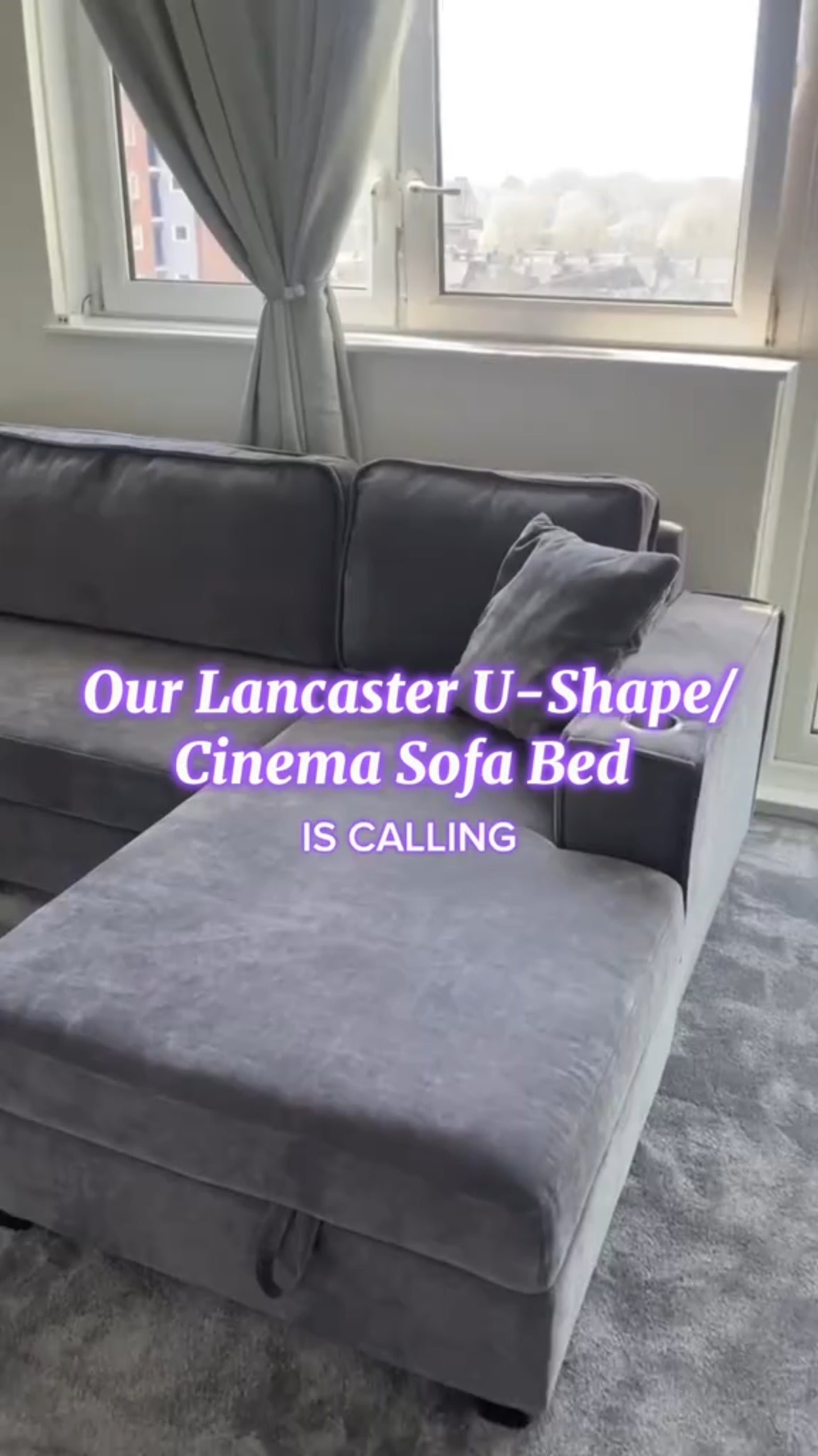 U Shape sofa bed With Cup holder