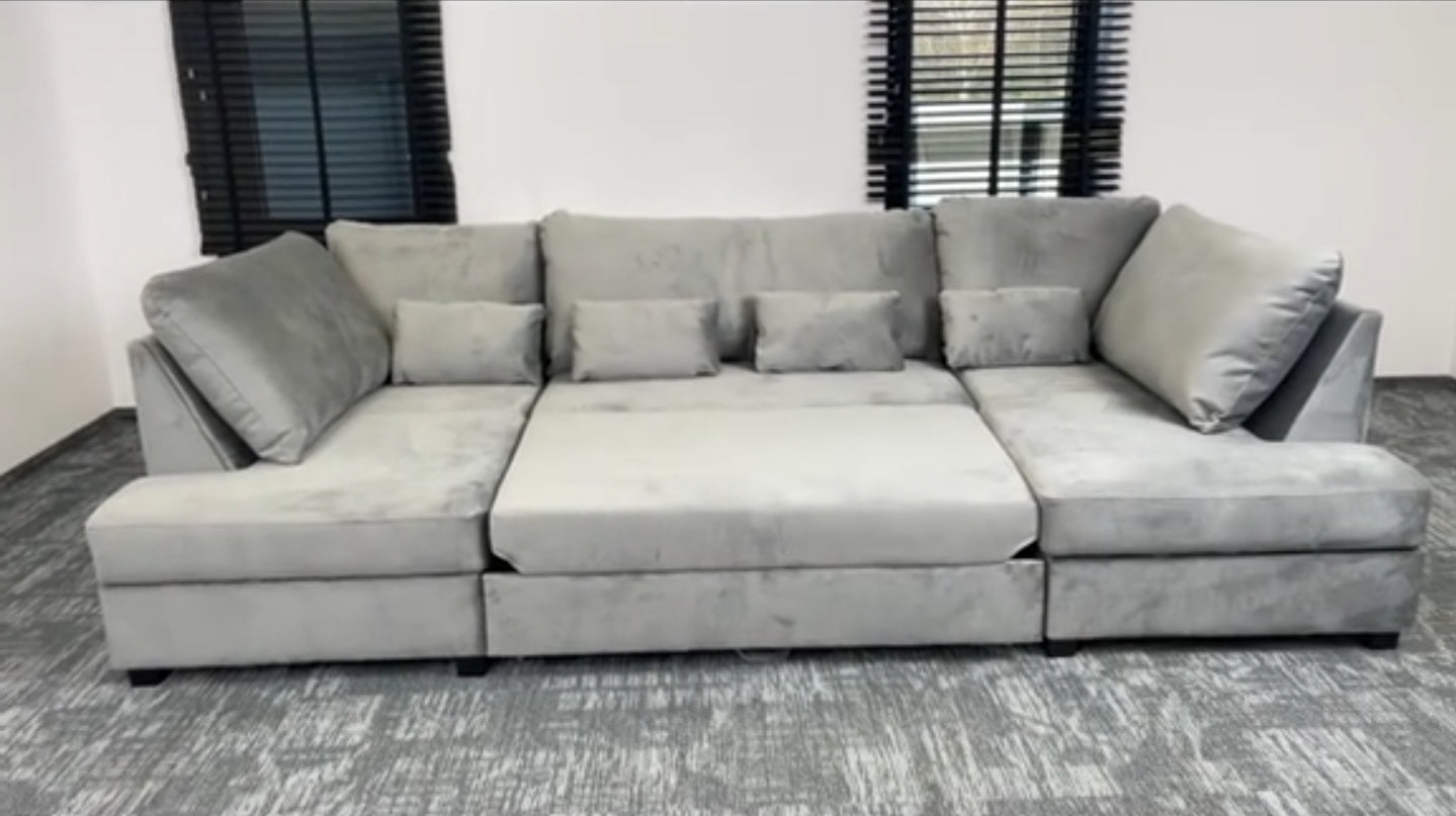 U Shape sofa bed With Cup holder