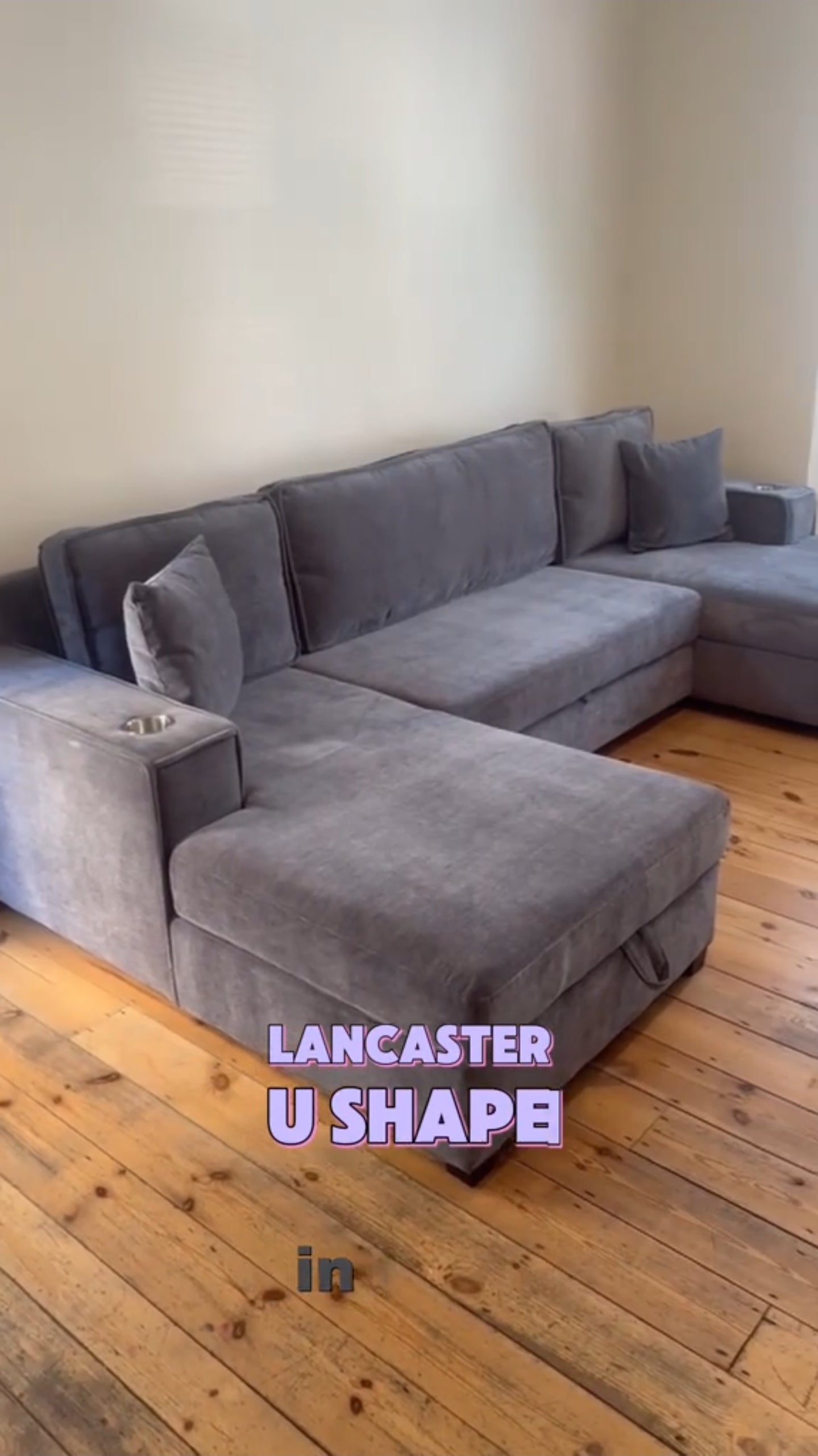U Shape sofa bed With Cup holder