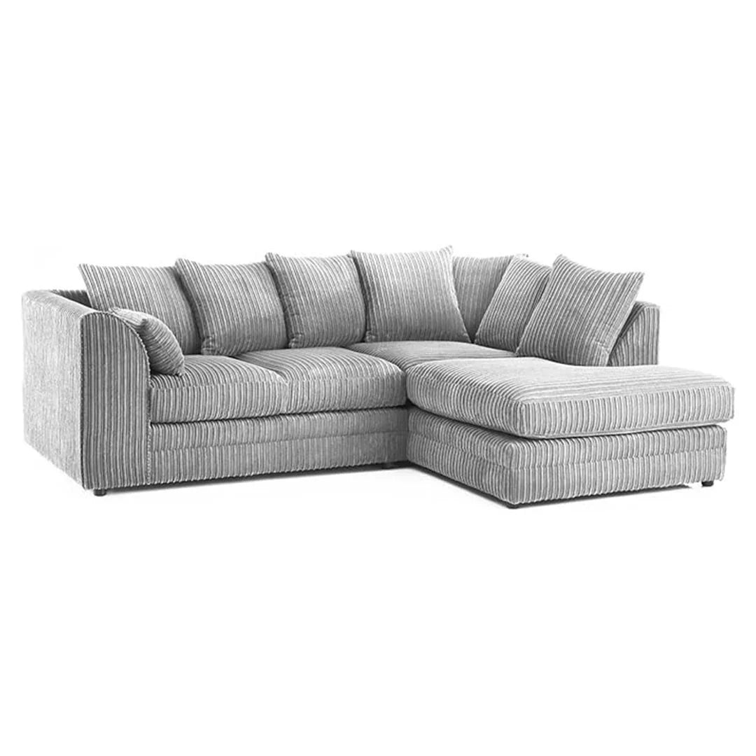 MNS Luxor Fabric Corner Sofa Chocolate | Soft Jumbo Cord 3-4 Seater Corner Sofa