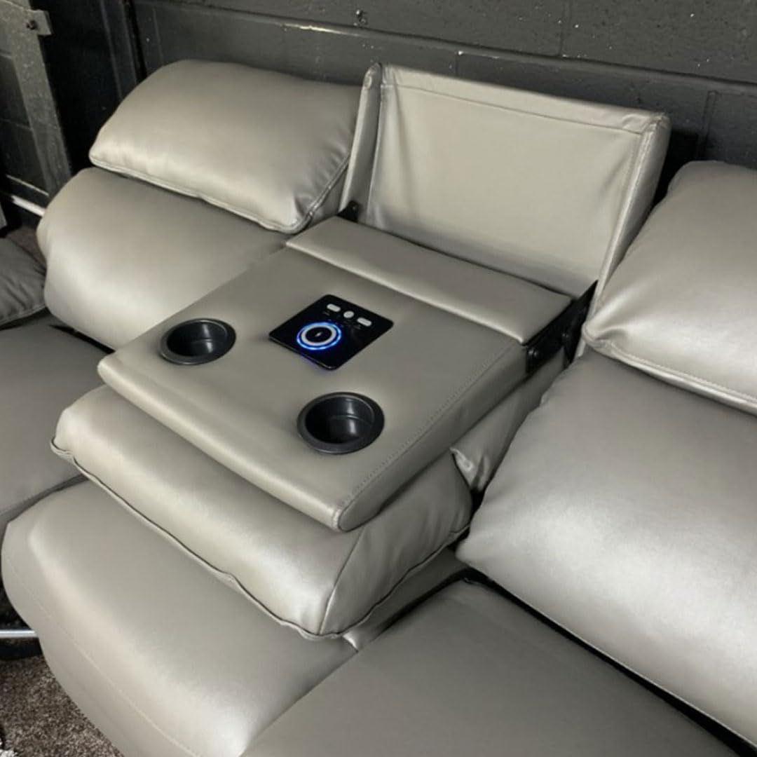 Valencia Leather 3+2 Recliner with cupholders and bluetooth speaker system