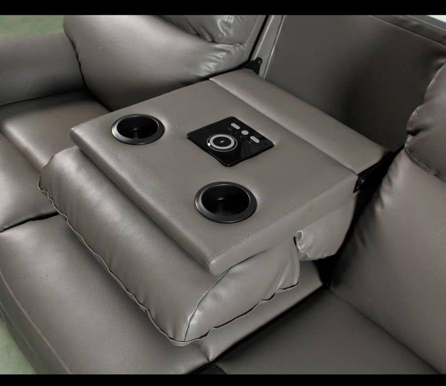 Valencia Leather 3+2 Recliner with cupholders and bluetooth speaker system