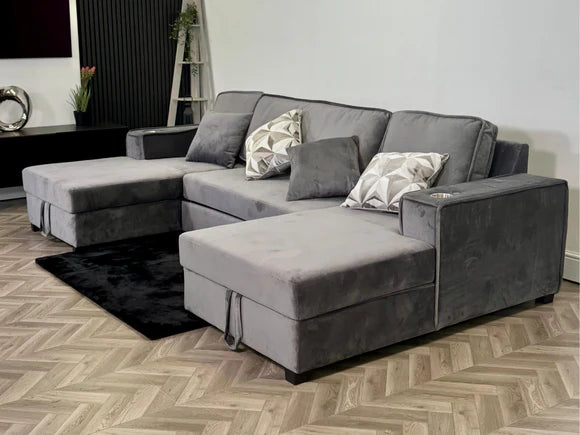 U Shape sofa bed With Cup holder