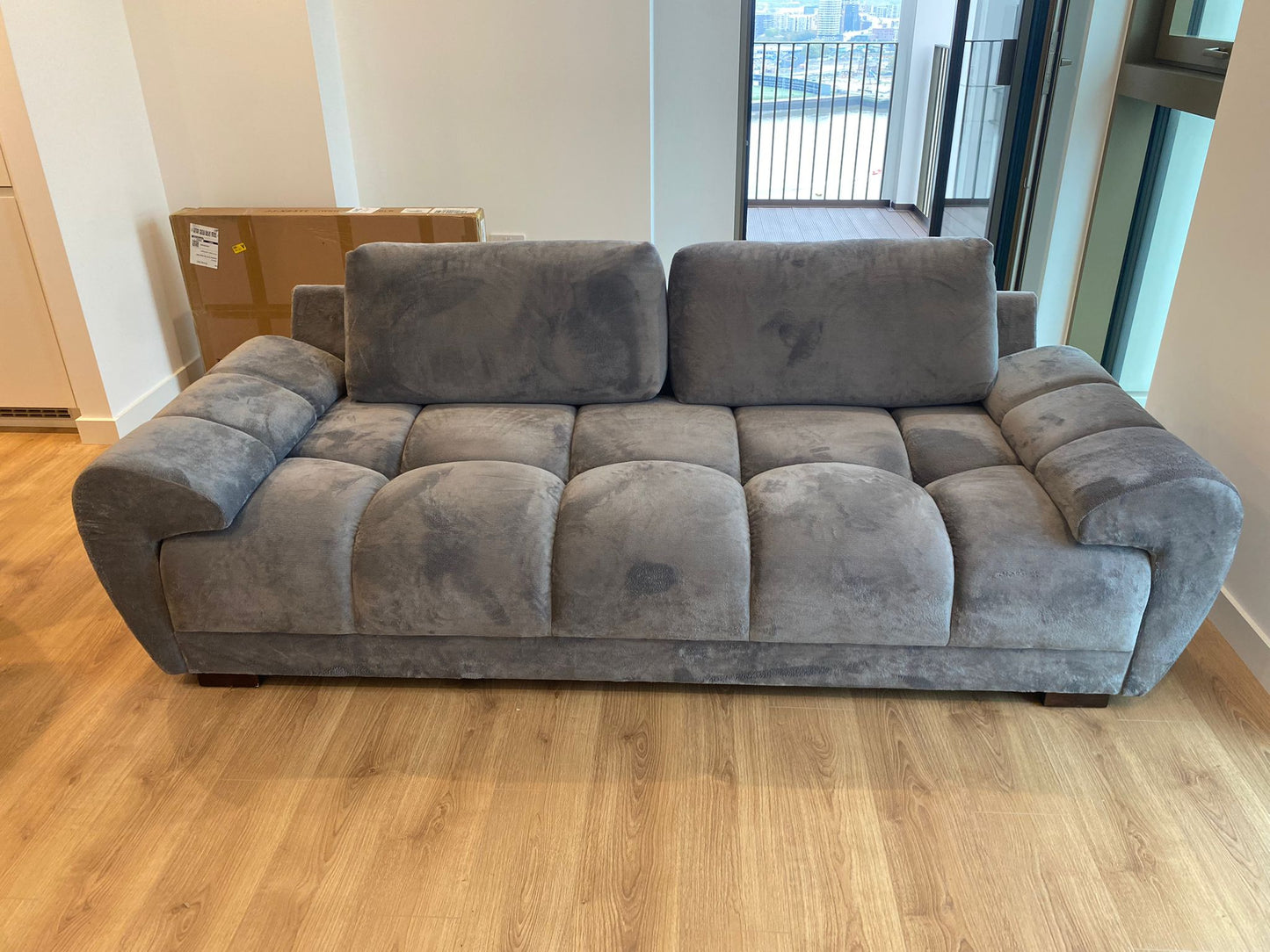 Stella 3 Seat Sofa (Available in Velvet Grey, Velvet Cream, or Velvet Mocha)