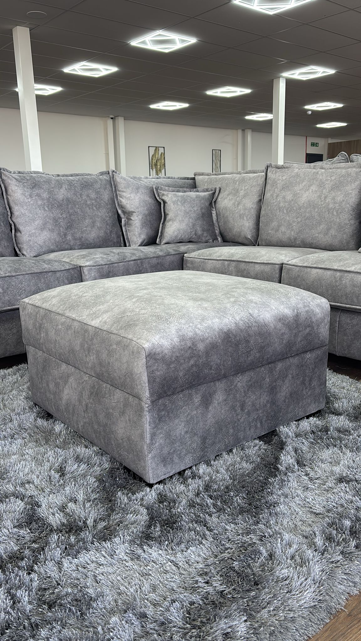 Venus Footstool (Available in Ashley Velvet Silver, Charcoal or Brown)