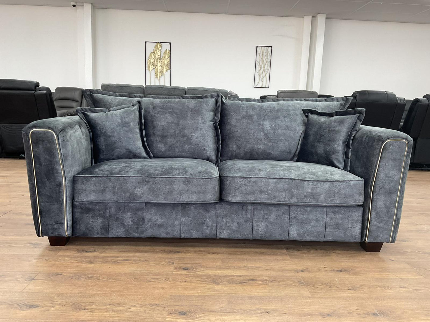 Venus 3 Seat and 2 Seat Sofa Bundle Deal (Available in Ashley Velvet Silver, Charcoal or Brown)