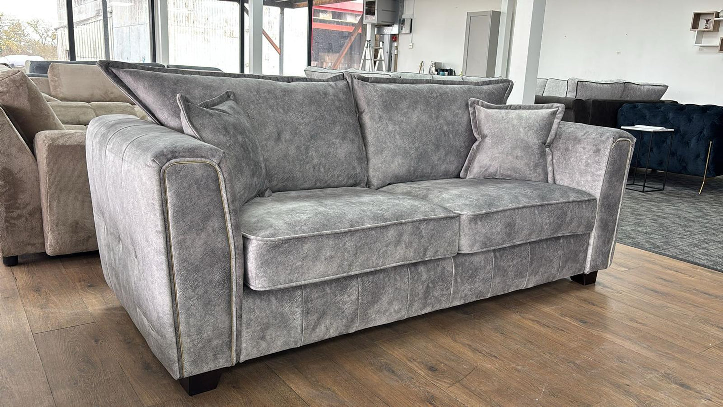 Venus 3 Seat and 2 Seat Sofa Bundle Deal (Available in Ashley Velvet Silver, Charcoal or Brown)