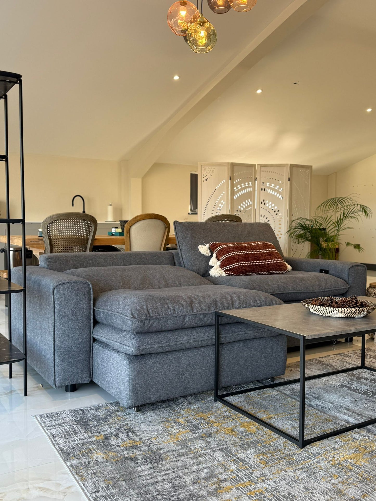 Bella Cloud 3 Seat Electric Cinema Sofa (Available in Beige or Grey)