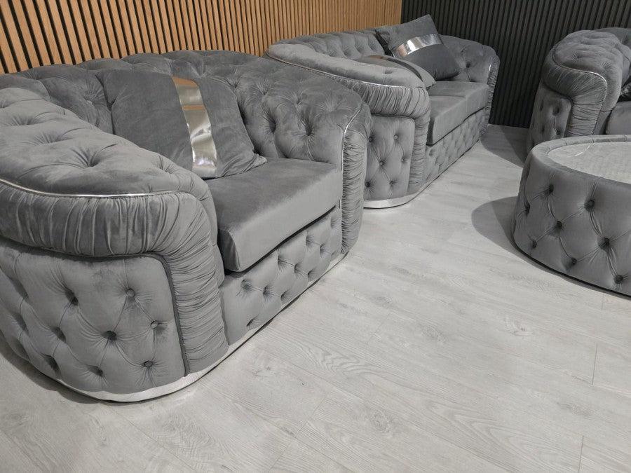 Ambassador Sofa Chesterfield Toronto Metal Trim Fabric