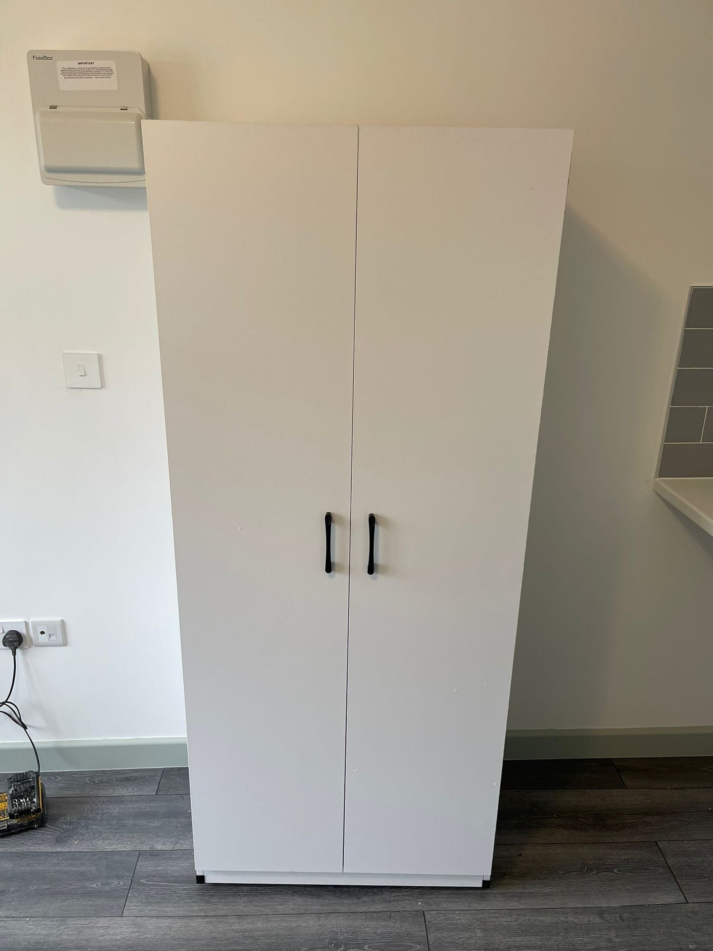 Economy 2 Door Wardrobe (Available in Light Grey, White, Oak or Dark Grey)