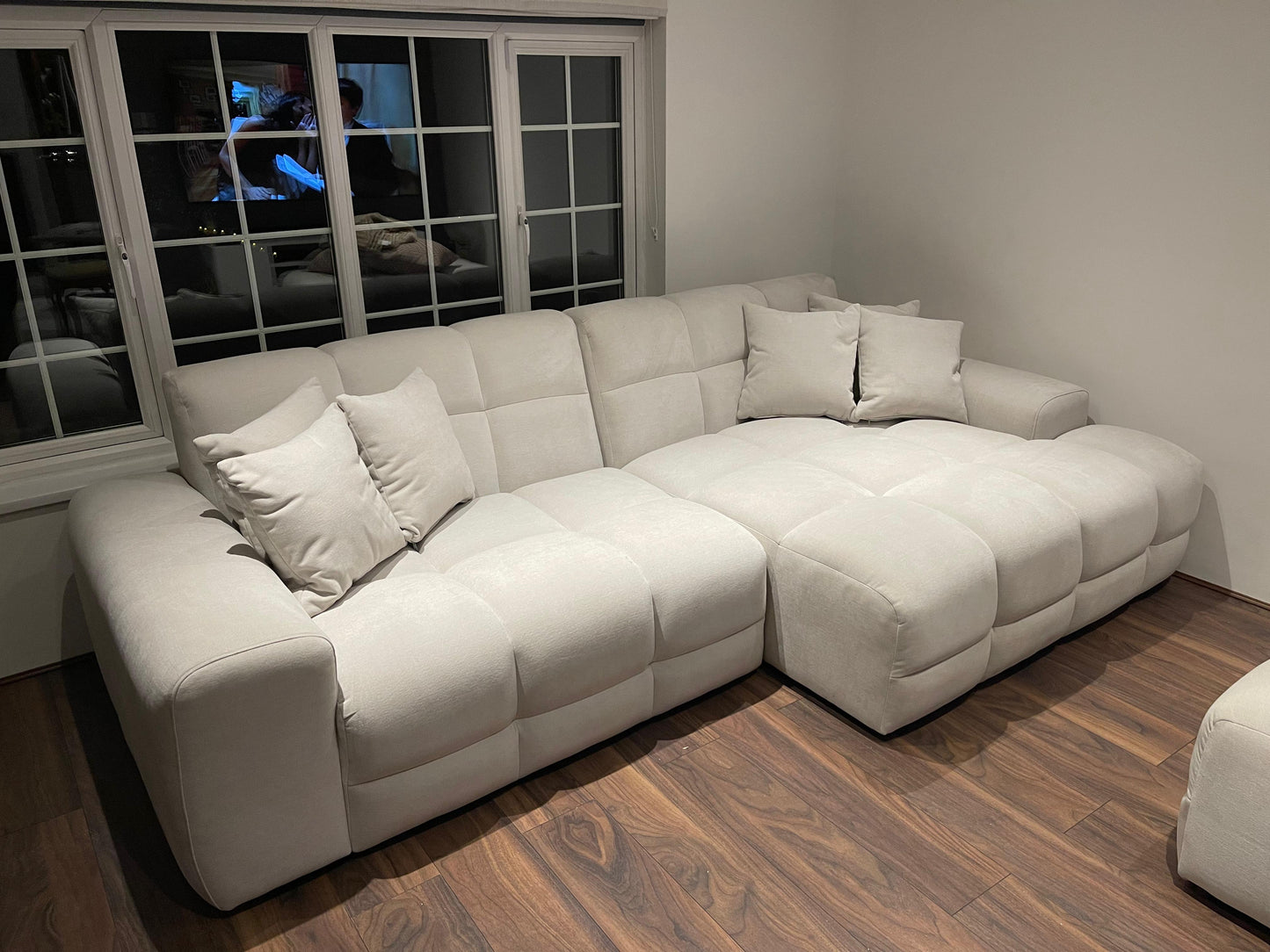 Dubai Chaise Corner (Available in Aston Linen Charcoal or Natural)