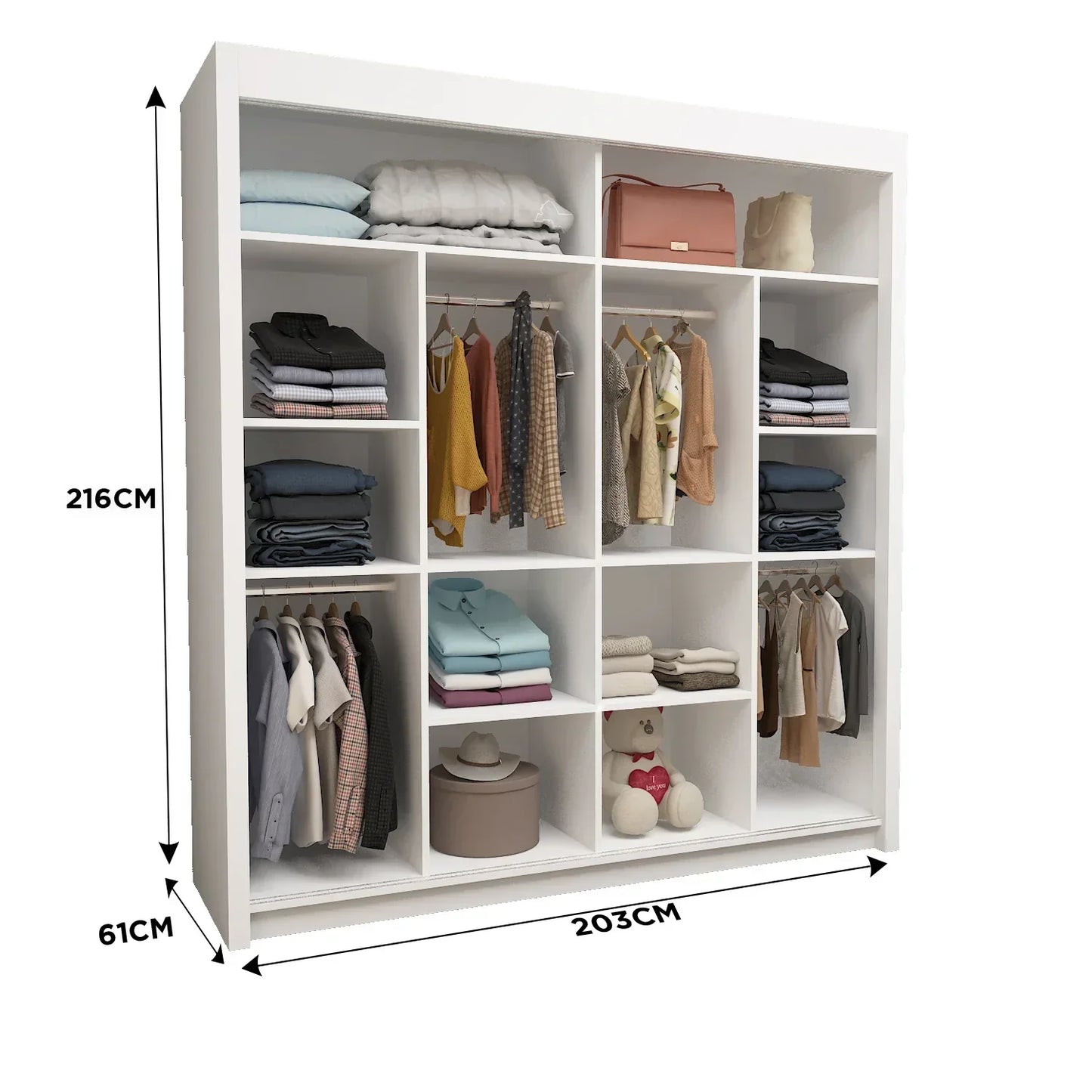 Milan Double Sliding Door Wardrobe