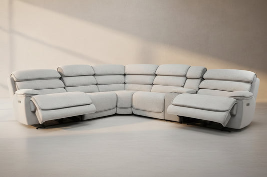 Lakelyn Express Fabric Electric Recliner Modular Corner Sofa With USB Ports Power Recliner Sofa