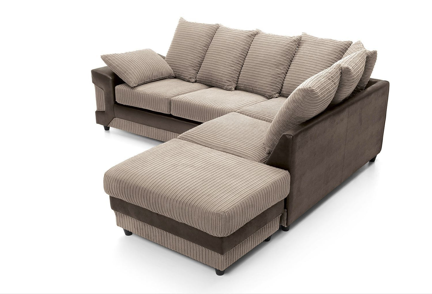 DINO Jumbo Cord 5 Seater Single Arm Left Right Hand Corner Sofa