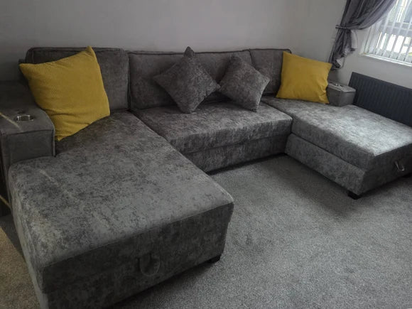 U Shape sofa bed With Cup holder
