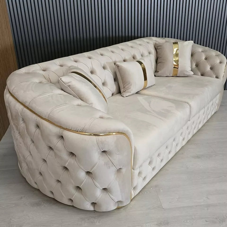 Ambassador Sofa Chesterfield Toronto Metal Trim Fabric