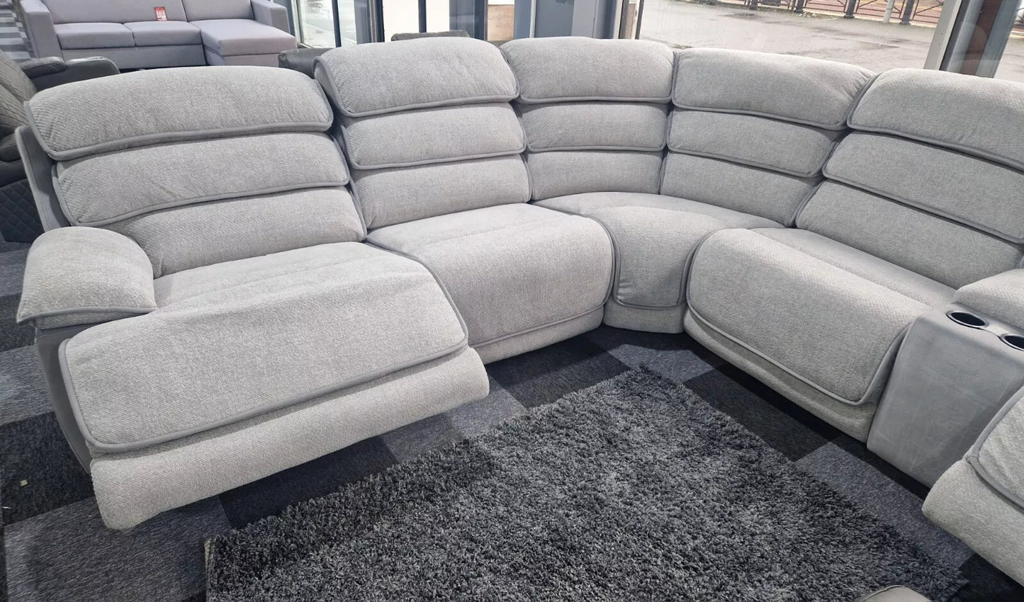 Lakelyn Express Fabric Electric Recliner Modular Corner Sofa With USB Ports Power Recliner Sofa