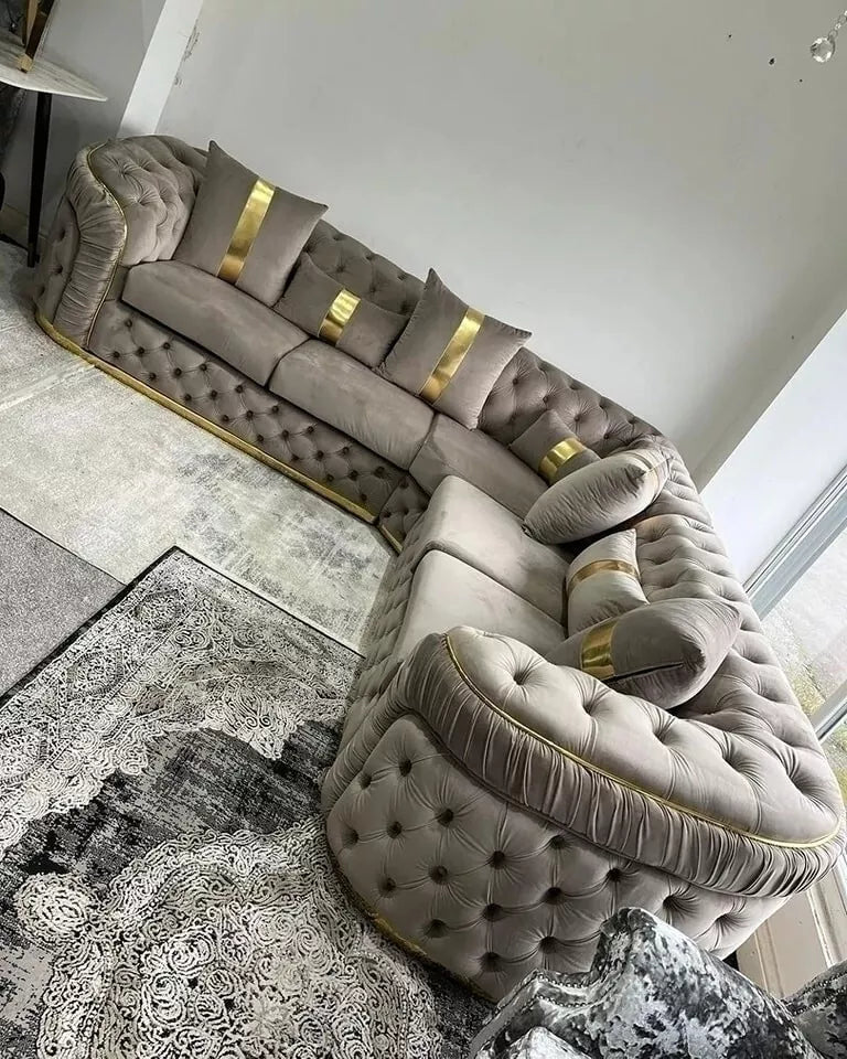Ambassador Sofa Chesterfield Toronto Metal Trim Fabric