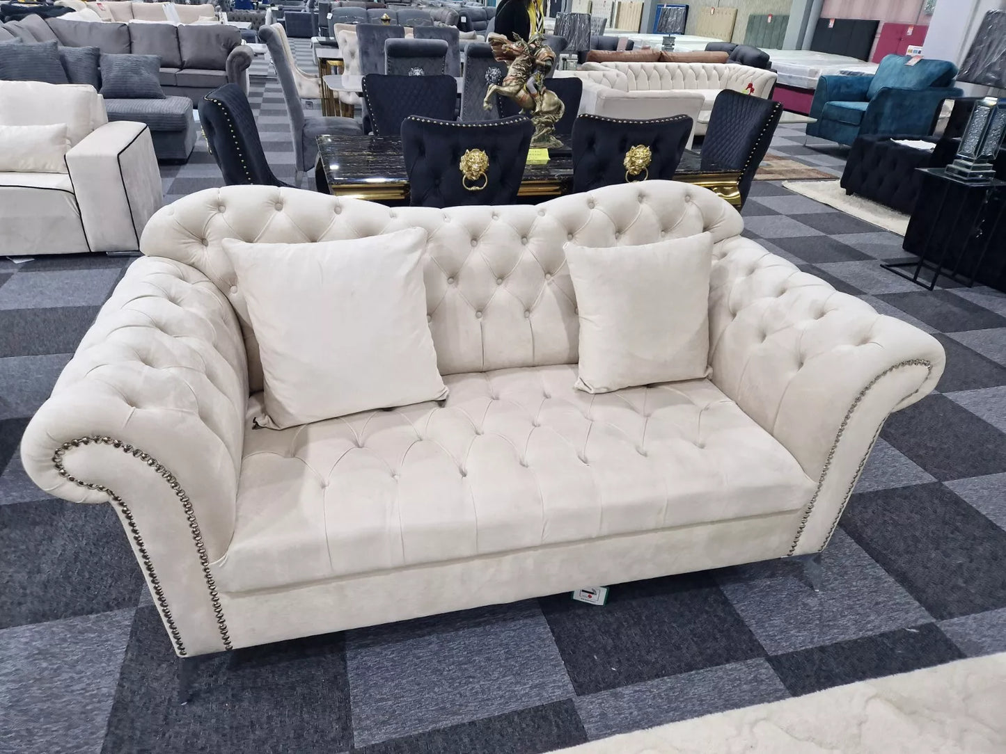 Elegance Chesterfield Sofa 3+2 Cream