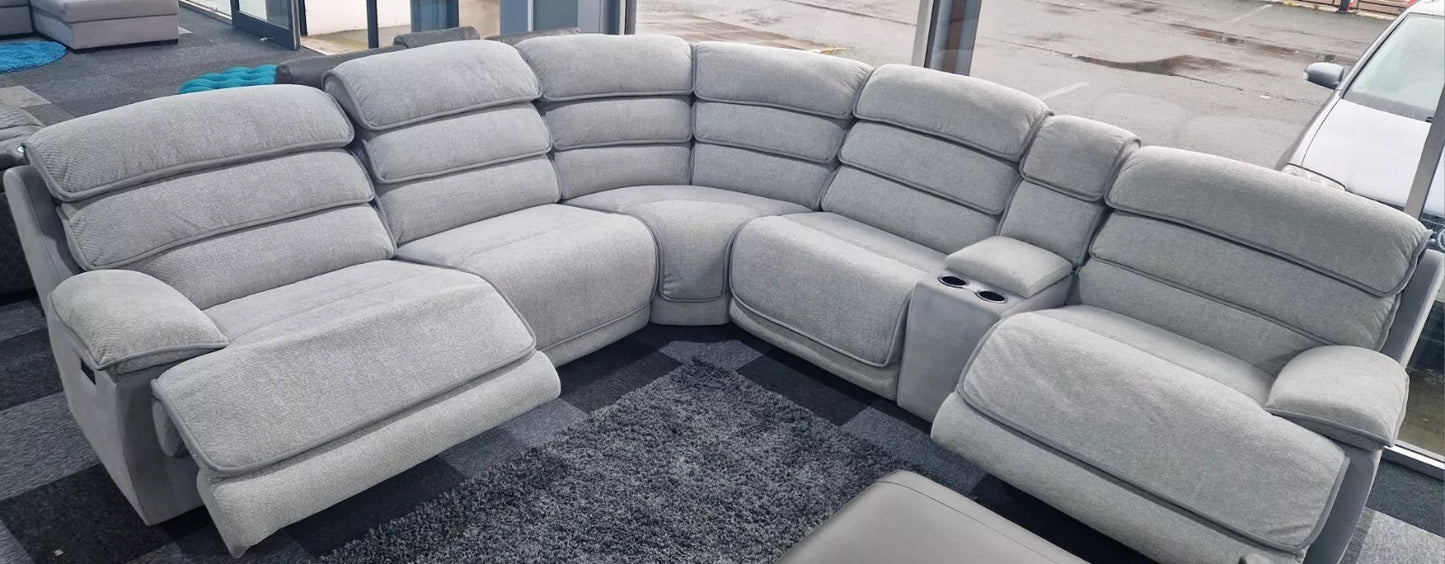 Lakelyn Express Fabric Electric Recliner Modular Corner Sofa With USB Ports Power Recliner Sofa