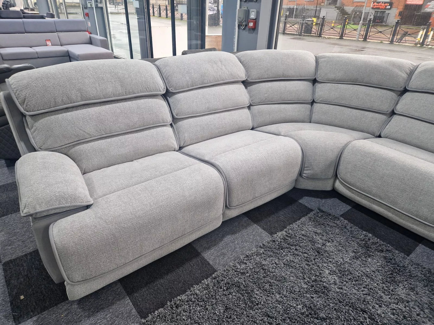Lakelyn Express Fabric Electric Recliner Modular Corner Sofa With USB Ports Power Recliner Sofa