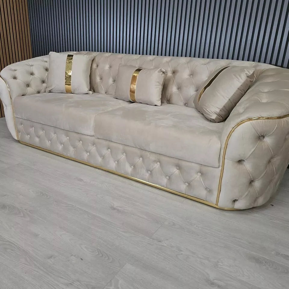 Ambassador Sofa Chesterfield Toronto Metal Trim Fabric