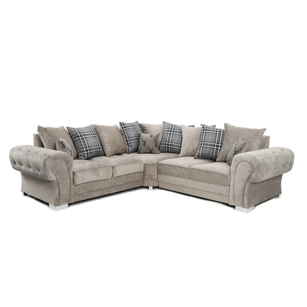 Verona Scatterback 5 seater fabric Sofa Black