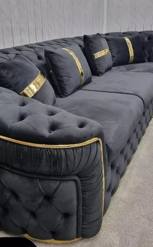 Ambassador Sofa Chesterfield Toronto Metal Trim Fabric